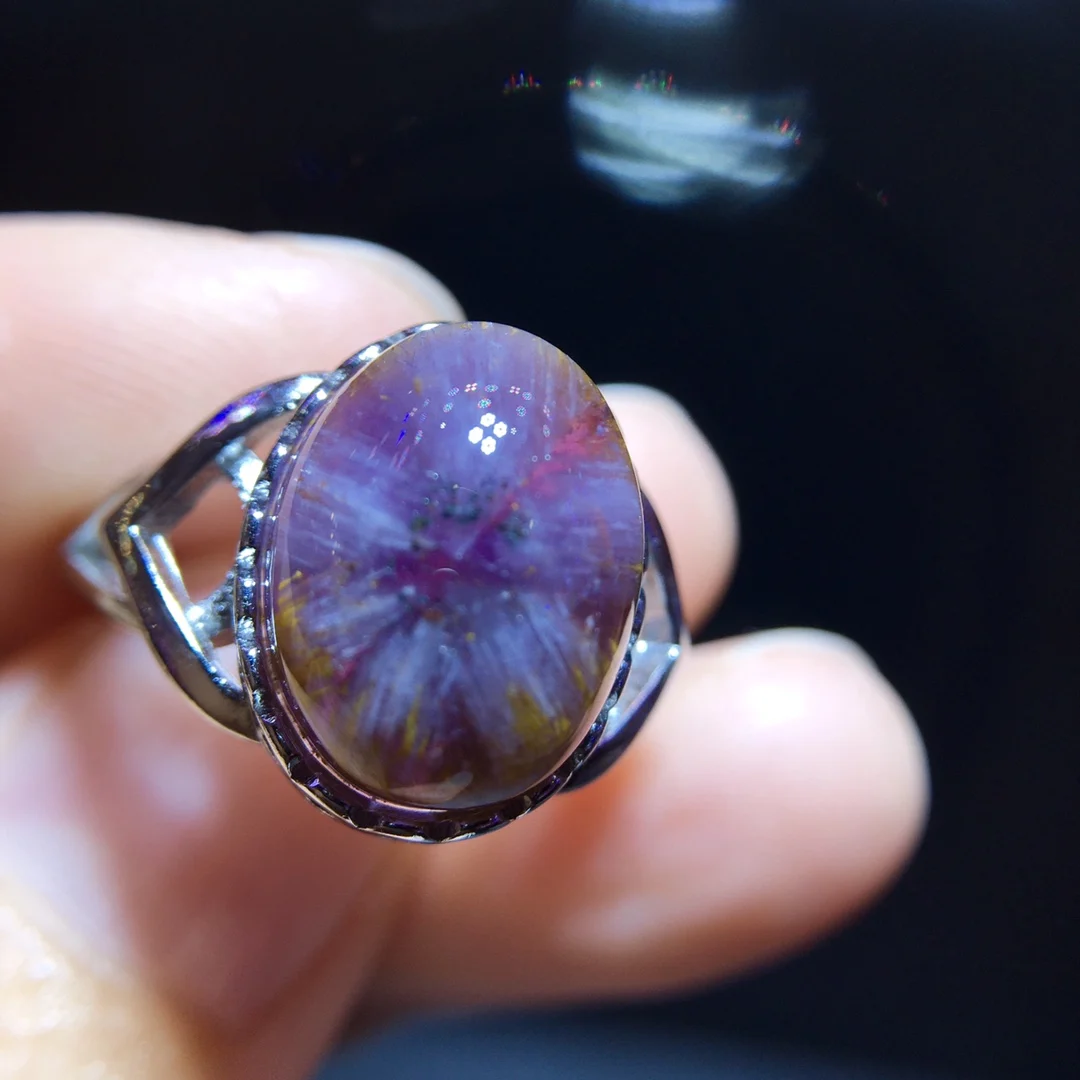 13mm Natural Gold Quartz Cacoxenite Auralite 23 Ring Jewelry For Women Men Crystal Silver Rutilated Beads Adjustable Ring AAAAA
13mm Natural Gold Quartz Cacoxenite Auralite 23 Ring Jewelry For Women Men Crystal Silver Rutilated Beads Adjustable Ring AAAAA