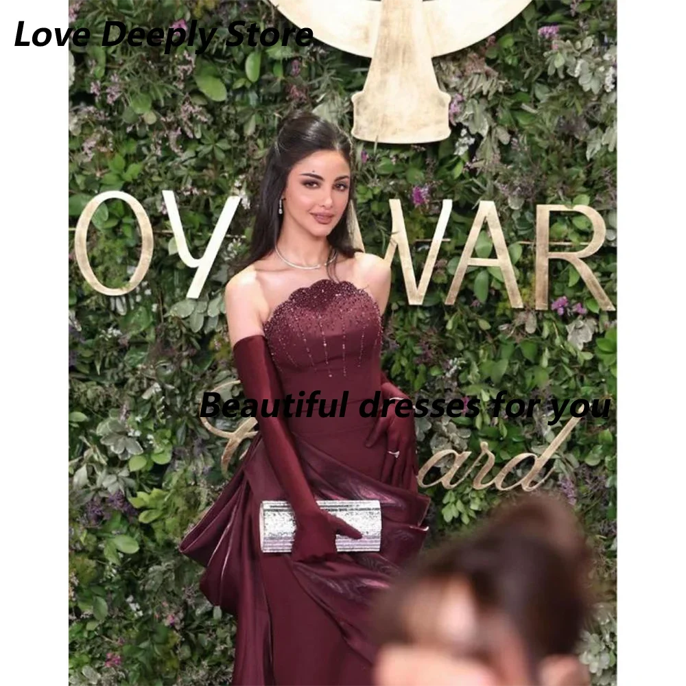 Fashion Burgundy Evening Dresses Customized Strapless Beaded Jersey Mermaid Floor Length Formal Party Gowns for Women Prom Dress
Fashion Burgundy Evening Dresses Customized Strapless Beaded Jersey Mermaid Floor Length Formal Party Gowns for Women Prom Dress
