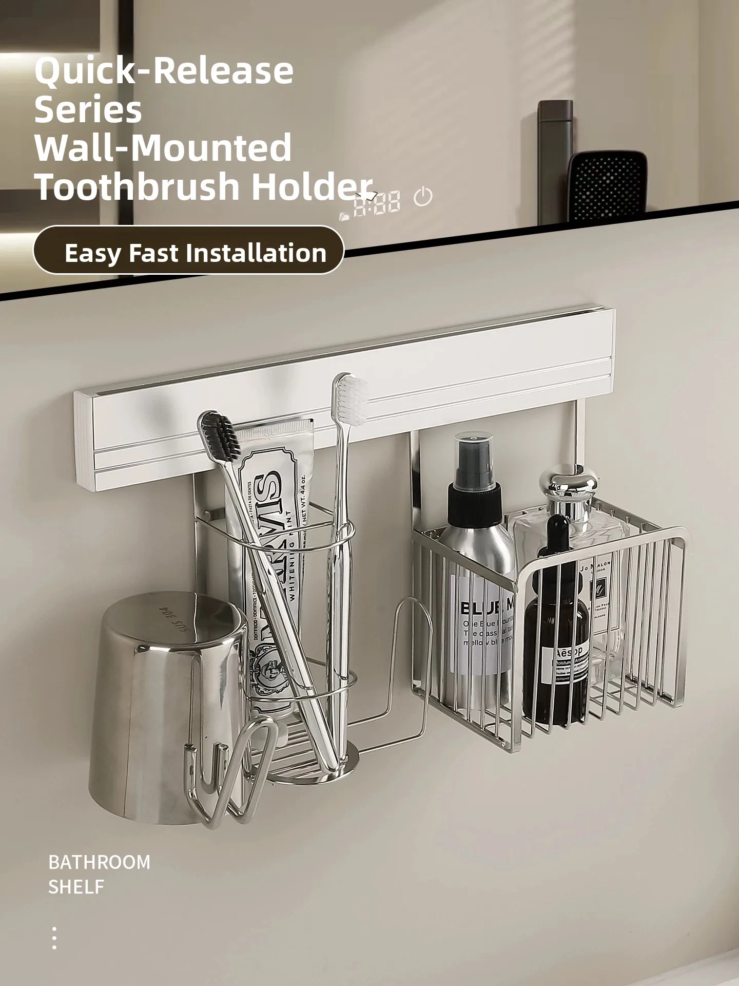 Stainless Steel Bathroom Toothbrush Holder Sink Storage Rack Toothpaste Cup Organizer Desktop Placement No Drip Spout
Stainless Steel Bathroom Toothbrush Holder Sink Storage Rack Toothpaste Cup Organizer Desktop Placement No Drip Spout