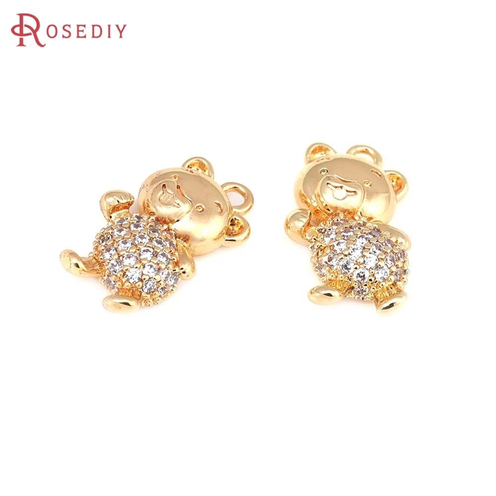 2PCS 18K Gold Color Brass and Zircon Bear Charms Pendants High Quality Jewelry Making Necklace Earrings Accessories for Women
2PCS 18K Gold Color Brass and Zircon Bear Charms Pendants High Quality Jewelry Making Necklace Earrings Accessories for Women