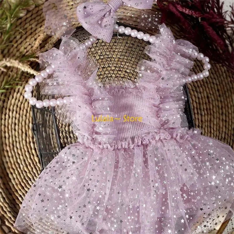 Y4QA Infant Photography Outfit Dress Hairband with Delicate Bowknot and Star Charm
Y4QA Infant Photography Outfit Dress Hairband with Delicate Bowknot and Star Charm