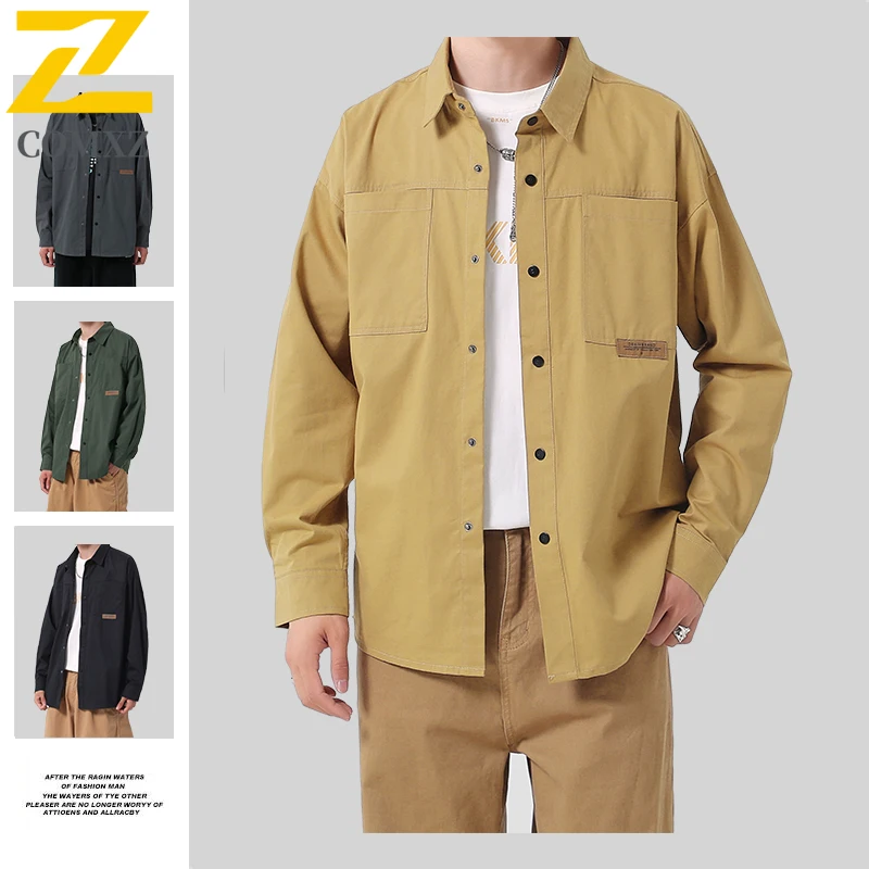 2025 New Autumn Long Sleeve Shirt Men's Trendy Street Pure Cotton Double Pocket Work Shirts Japanese Style Loose Solid Color Top
2025 New Autumn Long Sleeve Shirt Men's Trendy Street Pure Cotton Double Pocket Work Shirts Japanese Style Loose Solid Color Top