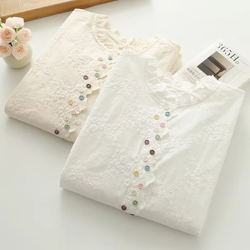 Spring Light Color Button Wavy Front Tops Women Clothing Jacquard Stand-up Collar Long-sleeved Cotton Shirts & Blouses U059
Spring Light Color Button Wavy Front Tops Women Clothing Jacquard Stand-up Collar Long-sleeved Cotton Shirts & Blouses U059