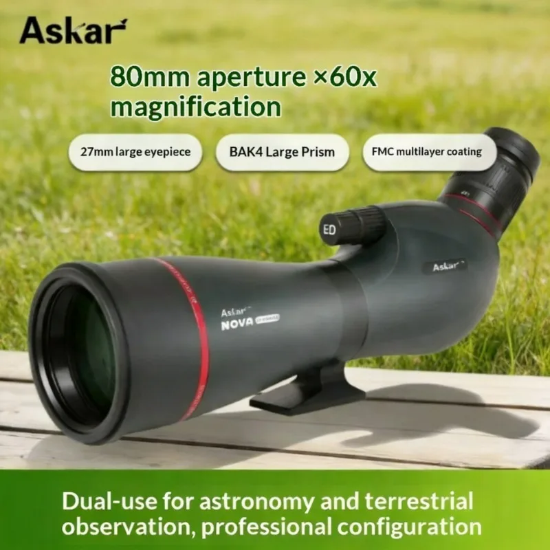 Askar NOVA 20-60x80ED Glass Spotting Scope Professional Waterproof Telescope for Bird Watching Outdoor Observation Moon View
Askar NOVA 20-60x80ED Glass Spotting Scope Professional Waterproof Telescope for Bird Watching Outdoor Observation Moon View
