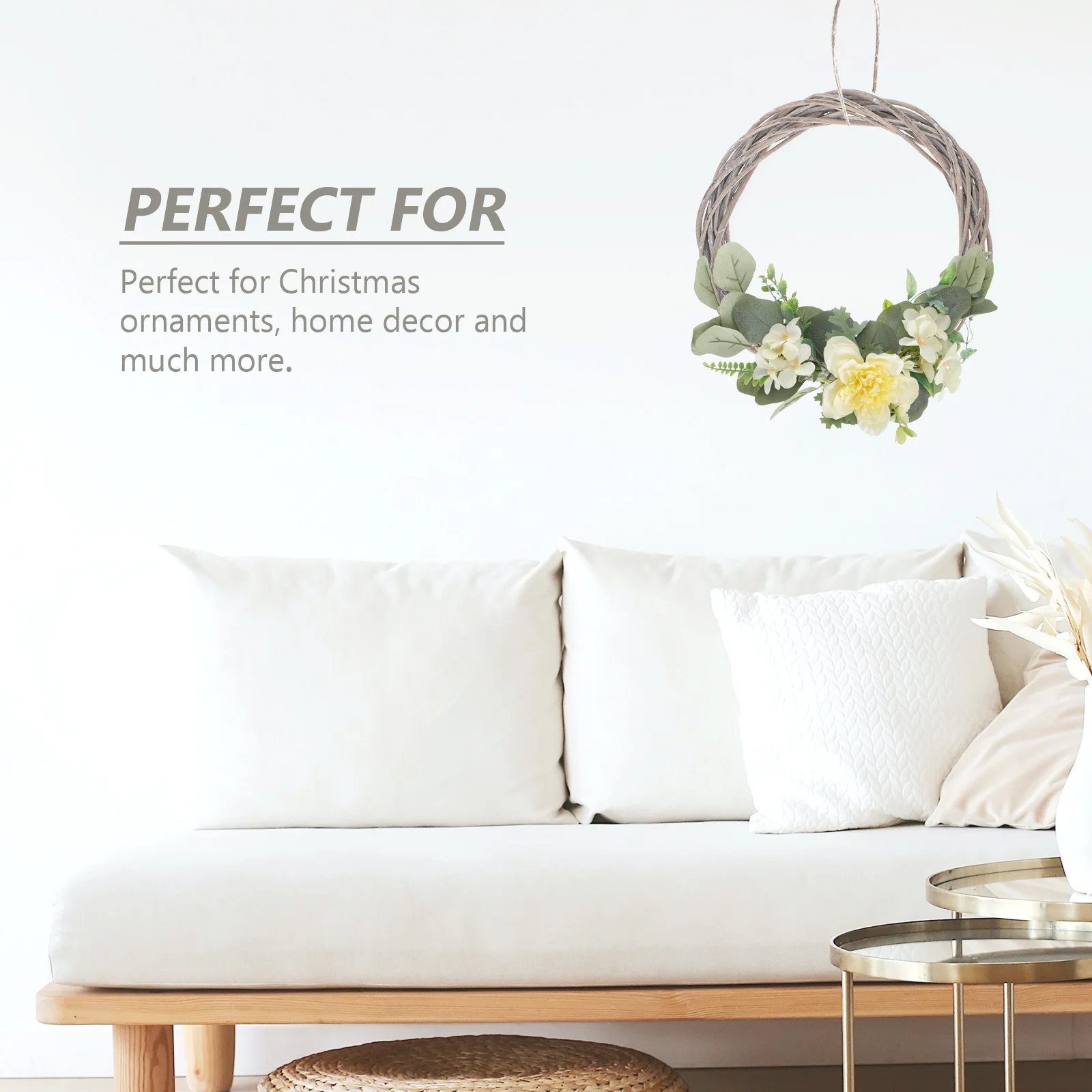 2Pcs Xmas Decorative Wreath Circle Rattan Ring DIY Garland Making Prop Christmas Door Hanging Ornament Christmas Ring Ornament
2Pcs Xmas Decorative Wreath Circle Rattan Ring DIY Garland Making Prop Christmas Door Hanging Ornament Christmas Ring Ornament