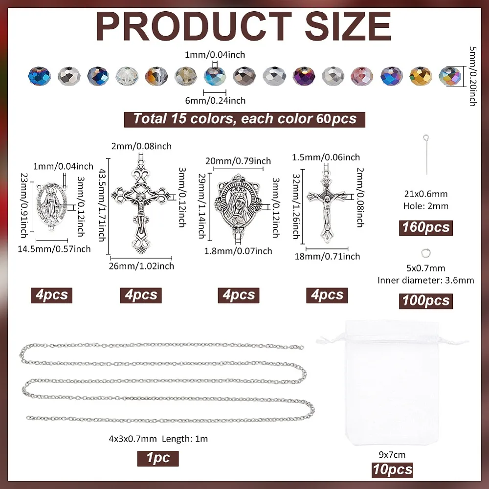 DIY Jewelry Making Finding Kits including Glass Beads Alloy Pendant and Links 304 Stainless Steel Eye Pin Eye Pin
DIY Jewelry Making Finding Kits including Glass Beads Alloy Pendant and Links 304 Stainless Steel Eye Pin Eye Pin