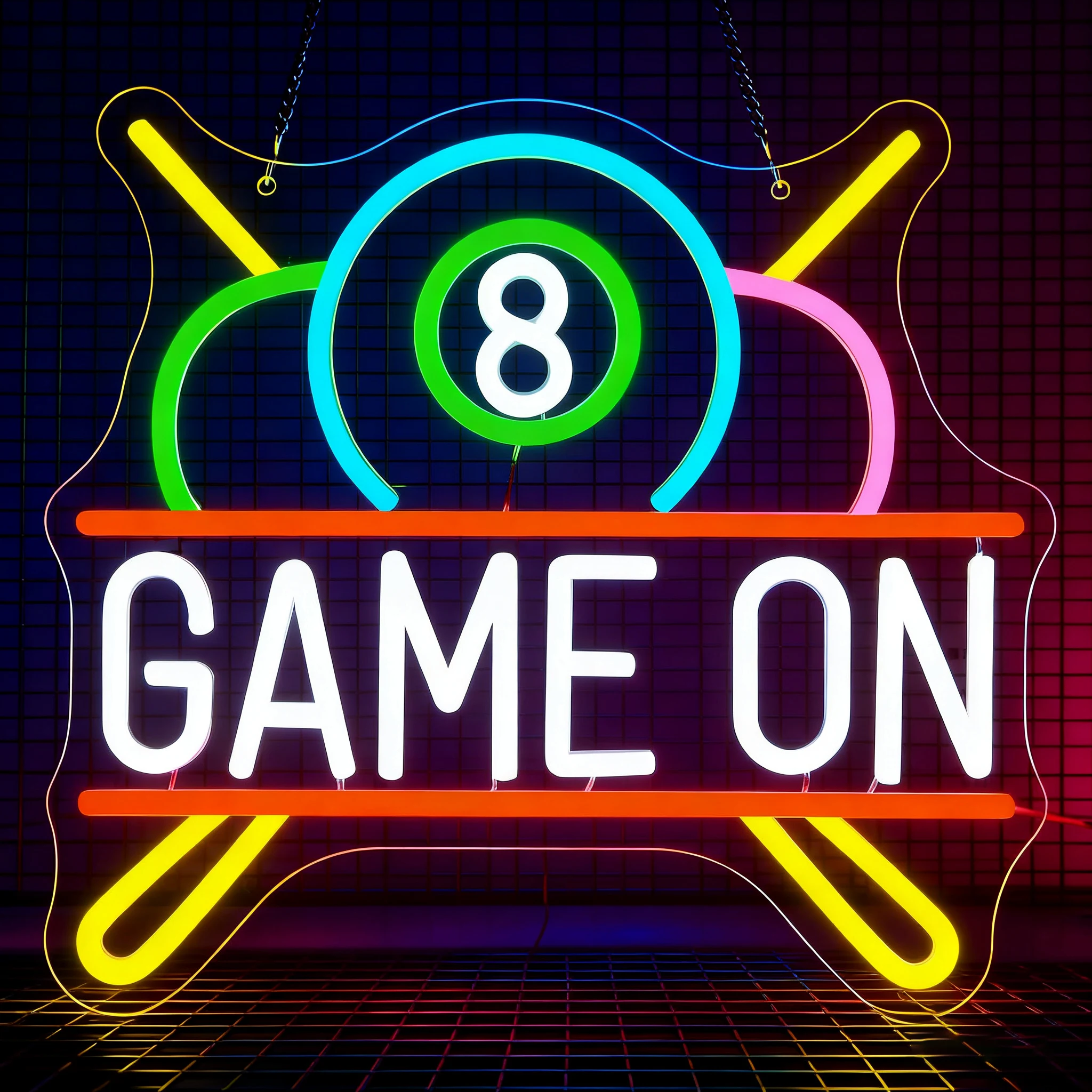 Игра на светодиодной неоновой вывеске, настенный декор с значком бильярда, питание от USB, используется для комнаты, клуба, бара, вечеринки, настенного светильника Man Cave, легко повесить
Игра на светодиодной неоновой вывеске, настенный декор с значком бильярда, питание от USB, используется для комнаты, клуба, бара, вечеринки, настенного светильника Man Cave, легко повесить