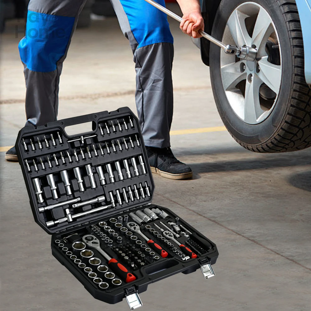 tool Set WITH Blow-molded case,Socket and Ratchet Wrench Toolbox,TOOL Box, Universal Home Car Repair Tool Set for Men/Homeowners
tool Set WITH Blow-molded case,Socket and Ratchet Wrench Toolbox,TOOL Box, Universal Home Car Repair Tool Set for Men/Homeowners