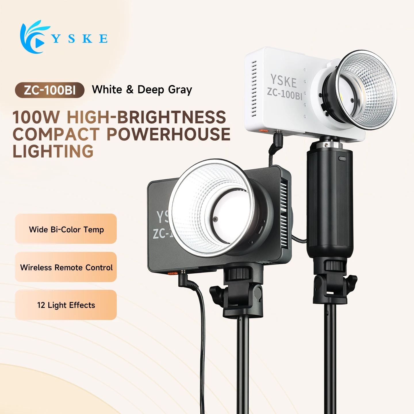ZC-100W Portable Photography Light, 2700-6500K Dual Color Temperature Adjustable, CRI≥95 High Color Rendering Fill Light
ZC-100W Portable Photography Light, 2700-6500K Dual Color Temperature Adjustable, CRI≥95 High Color Rendering Fill Light