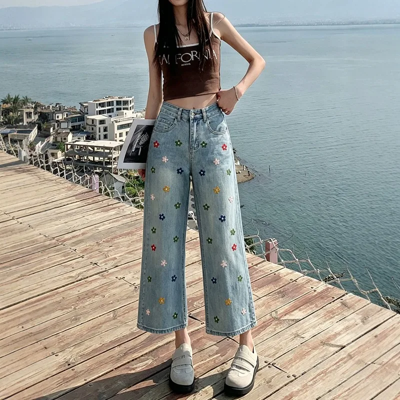 2026 Summer New Embroidered Small Flower Nine-point Micro-pull Jeans Women's High Waist Trousers Thin Casual Versatile Pants
2026 Summer New Embroidered Small Flower Nine-point Micro-pull Jeans Women's High Waist Trousers Thin Casual Versatile Pants