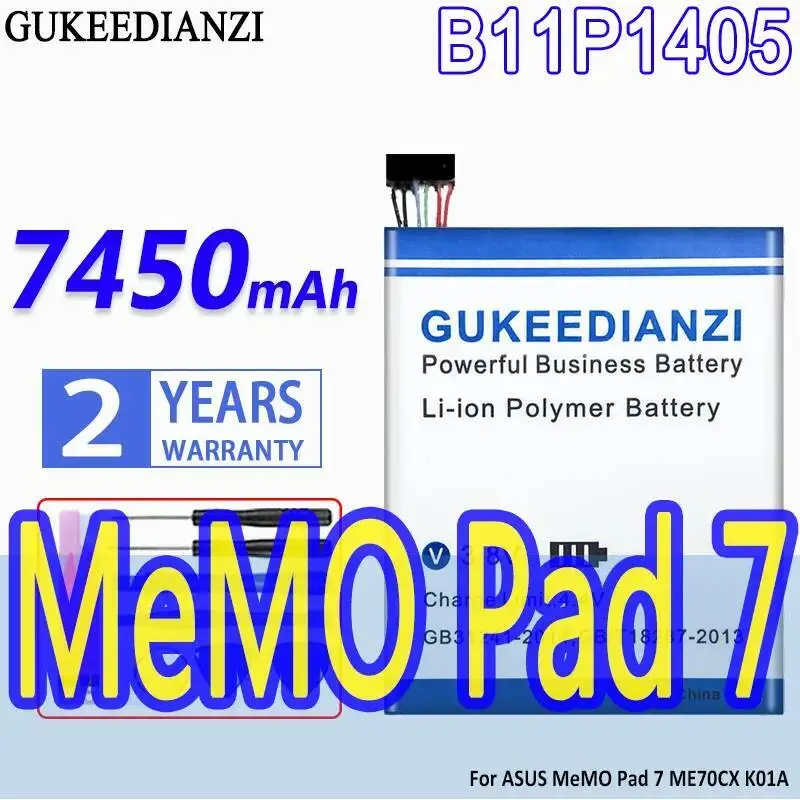 Для Asus Memo Pad 7 ME70CX K01A Высокая совместимость B11P1405 Аккумулятор для планшета 7450 мАч
Для Asus Memo Pad 7 ME70CX K01A Высокая совместимость B11P1405 Аккумулятор для планшета 7450 мАч
