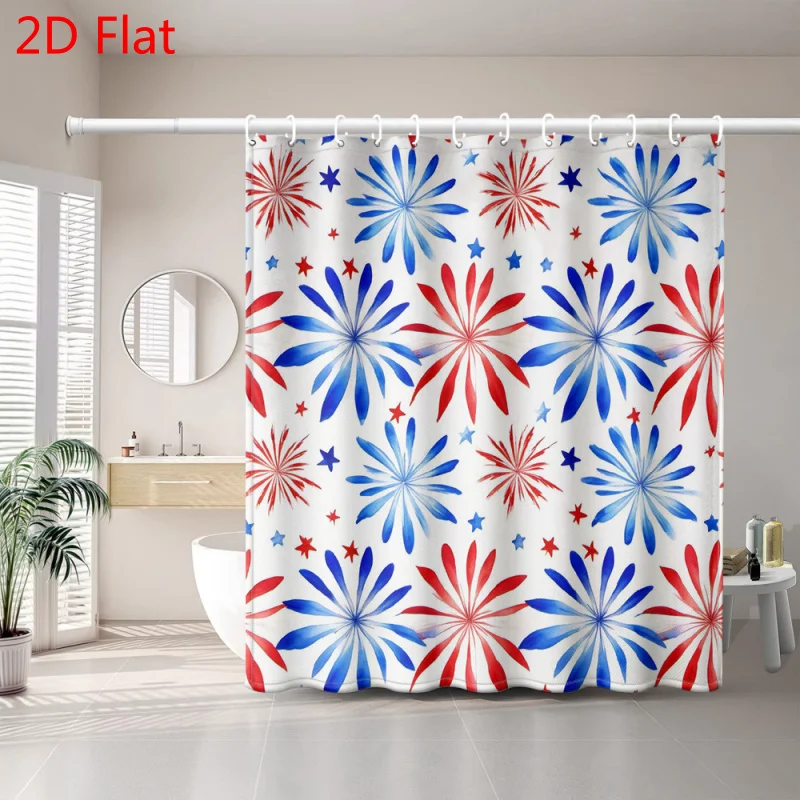 Independence Day Firework Star Pattern Shower Curtain Modern Art Style Bathroom Decor with Plastic Hooks Patriotic Holiday Home
Independence Day Firework Star Pattern Shower Curtain Modern Art Style Bathroom Decor with Plastic Hooks Patriotic Holiday Home