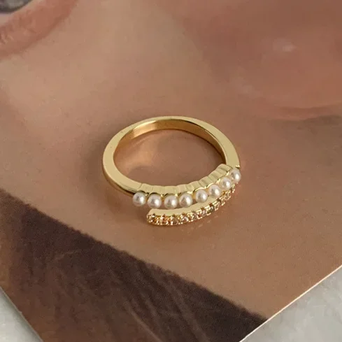 925 Sterling Silver Charming Minimalist Pearl Zircon Round Rings for Women Party Trendy Fine Jewelry Adjustable Accessories
925 Sterling Silver Charming Minimalist Pearl Zircon Round Rings for Women Party Trendy Fine Jewelry Adjustable Accessories