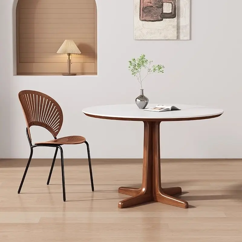 Nordic French solid wood rock slab roundtable dining table retro household small apartment round simple diningtable diningtab
Nordic French solid wood rock slab roundtable dining table retro household small apartment round simple diningtable diningtab