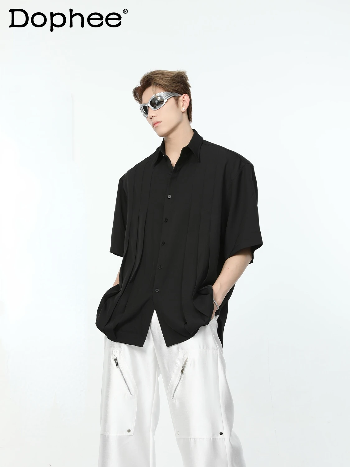 Summer 2024 Fashion Men's High-End Solid Color Shirts All-Match Trendy Male Shirt Half Sleeve Single Row Multi-Buckle Shirt
Summer 2024 Fashion Men's High-End Solid Color Shirts All-Match Trendy Male Shirt Half Sleeve Single Row Multi-Buckle Shirt