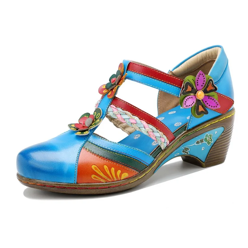 4cm Colorful Floral Leather Sandals Women Flower Decor Wedge Heel Vintage Boho Shoes Round Toe Summer Sewing Retro Weaving Shoes
4cm Colorful Floral Leather Sandals Women Flower Decor Wedge Heel Vintage Boho Shoes Round Toe Summer Sewing Retro Weaving Shoes