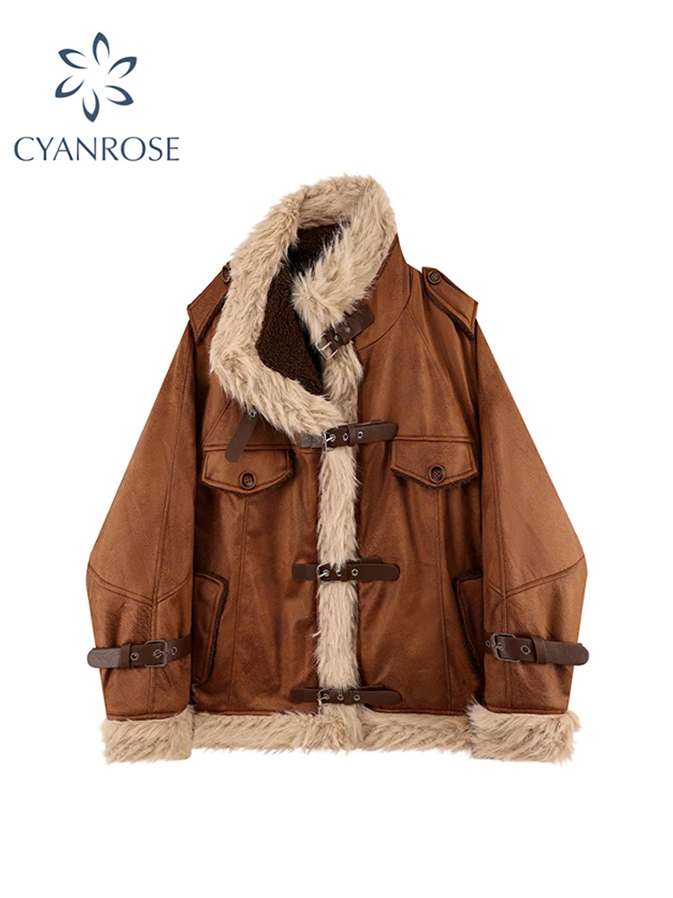 Women Brown Leather Jacket Coat Vintage 90s Motorcycle Jacket Fashion Streetwear Korean Vintage Oversize Outerwear 2000s Clothes
Women Brown Leather Jacket Coat Vintage 90s Motorcycle Jacket Fashion Streetwear Korean Vintage Oversize Outerwear 2000s Clothes