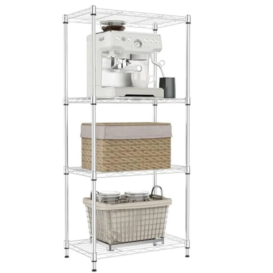 4 Tier Metal Wire Shelf Unit, Storage Rack Organizer for Kitchen, Bedroom, Living Room or Laundry Room, W 11.8" 41.9" H
4 Tier Metal Wire Shelf Unit, Storage Rack Organizer for Kitchen, Bedroom, Living Room or Laundry Room, W 11.8" 41.9" H