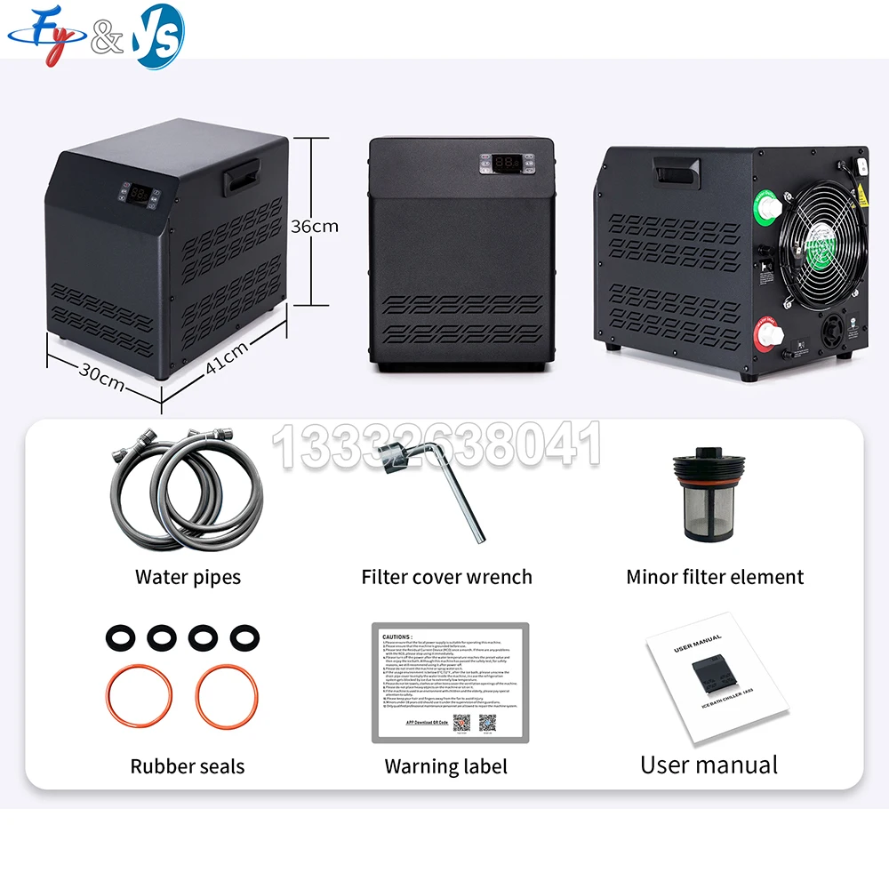0.3HP Water-Cooled Machine Ice Bath Chiller With Built-In Filter Pump 110/220V Portable Indoor&Outdoor Efficient Cooling
0.3HP Water-Cooled Machine Ice Bath Chiller With Built-In Filter Pump 110/220V Portable Indoor&Outdoor Efficient Cooling