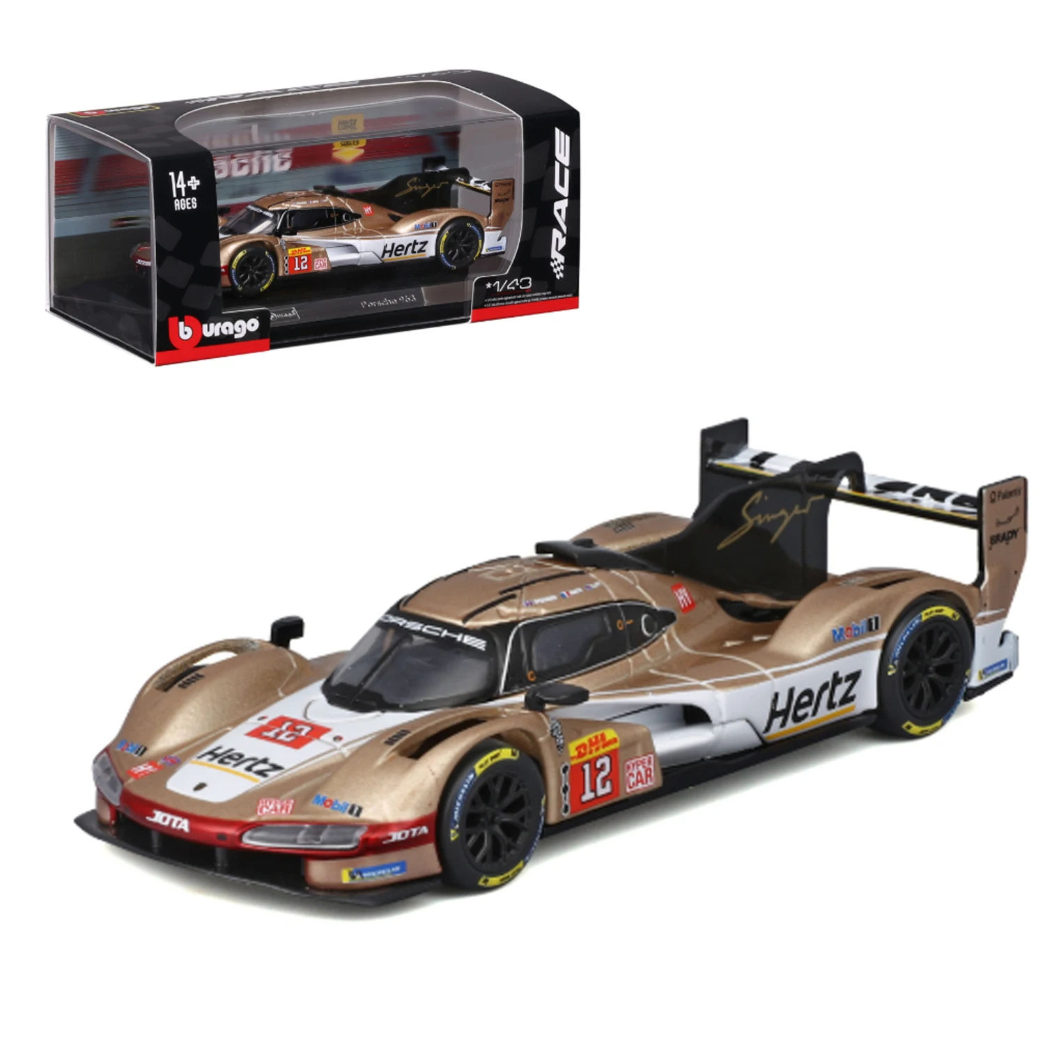 Новинка 2024 года Bburago 1:43 24 часа Le Mans Porsche 963 Hertz Team Jota Gold # Миниатюрная литая под давлением модель из сплава 12, игрушки гоночного автомобиля Wec
Новинка 2024 года Bburago 1:43 24 часа Le Mans Porsche 963 Hertz Team Jota Gold # Миниатюрная литая под давлением модель из сплава 12, игрушки гоночного автомобиля Wec