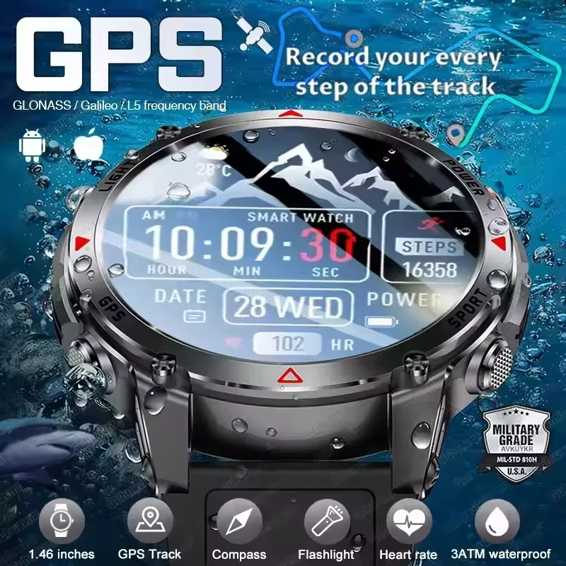 HT37 T-Rex 3 Pro Military GPS Smart Watch Waterproof Dual-band GNSS Compass Altimeter Swim 170 Sports Mode Watch with Flashlight
HT37 T-Rex 3 Pro Military GPS Smart Watch Waterproof Dual-band GNSS Compass Altimeter Swim 170 Sports Mode Watch with Flashlight