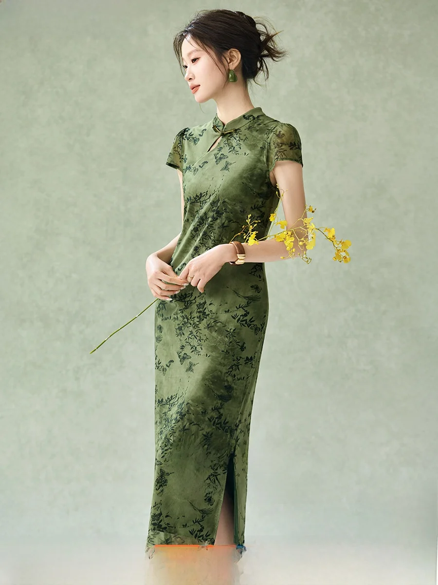 Mehemay Summer New Floral Stand Collar Slim Fit Vintage Split mid Length Dress Women's City Commute Regular Sleeve Short Sleeve
Mehemay Summer New Floral Stand Collar Slim Fit Vintage Split mid Length Dress Women's City Commute Regular Sleeve Short Sleeve