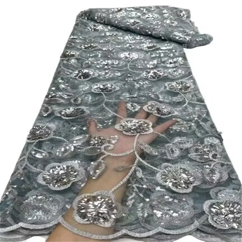 Gray Fabric High Quality African Lace Fabric 2023 French Net Sequins Fabric Sewing Embroider Lace Tulle Nigeria Dress 5Yard
Gray Fabric High Quality African Lace Fabric 2023 French Net Sequins Fabric Sewing Embroider Lace Tulle Nigeria Dress 5Yard