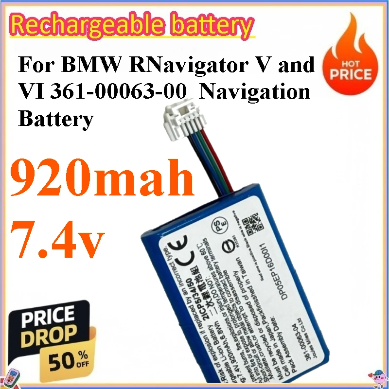 5pcs 920mah 7.4v for BMW RNavigator V and VI 361-00063-00 Navigation Battery
5pcs 920mah 7.4v for BMW RNavigator V and VI 361-00063-00 Navigation Battery