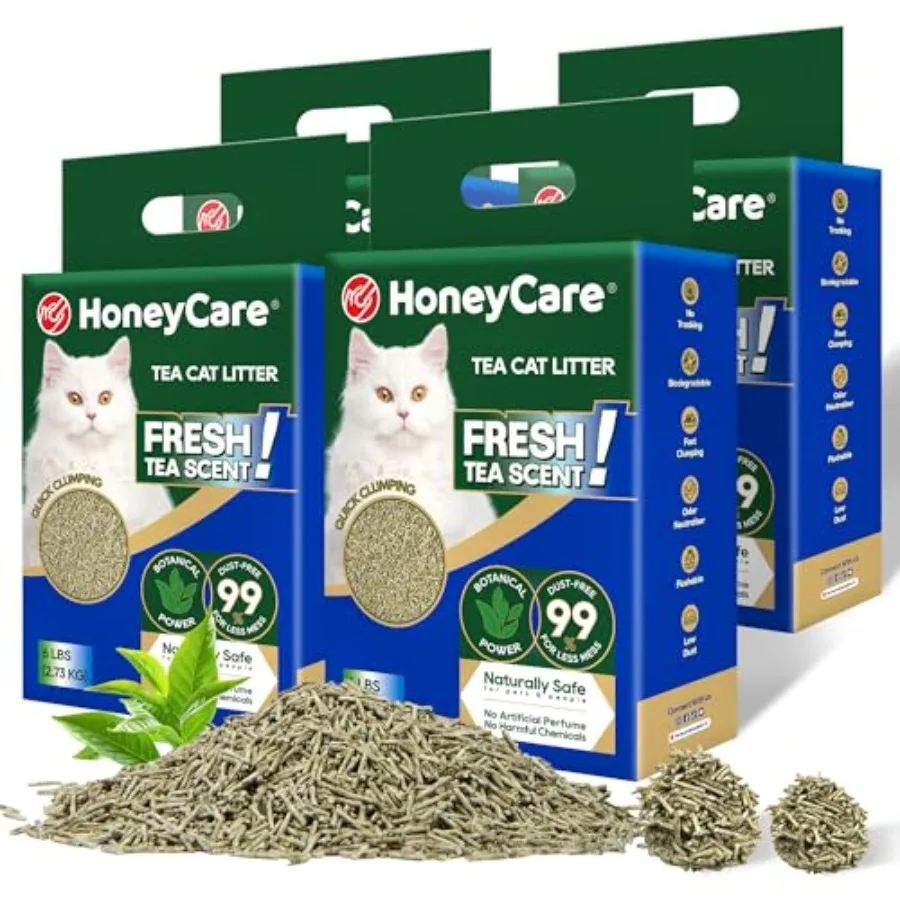 HoneyCare Tea Cat Litter Natural Plant-Based Formula Long-Lasting Odor Control 99% Dust-Free and Low Tracking Flushable Cat Lit
HoneyCare Tea Cat Litter Natural Plant-Based Formula Long-Lasting Odor Control 99% Dust-Free and Low Tracking Flushable Cat Lit