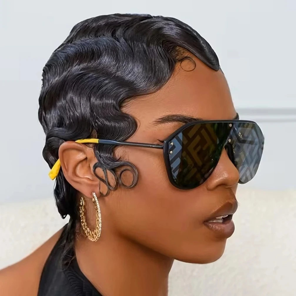 150% Density Brazilian Finger Wave Curly Wave Human Hair Wig Short Pixie Cut Finger Wave Style Full Machine Made Wig
150% Density Brazilian Finger Wave Curly Wave Human Hair Wig Short Pixie Cut Finger Wave Style Full Machine Made Wig