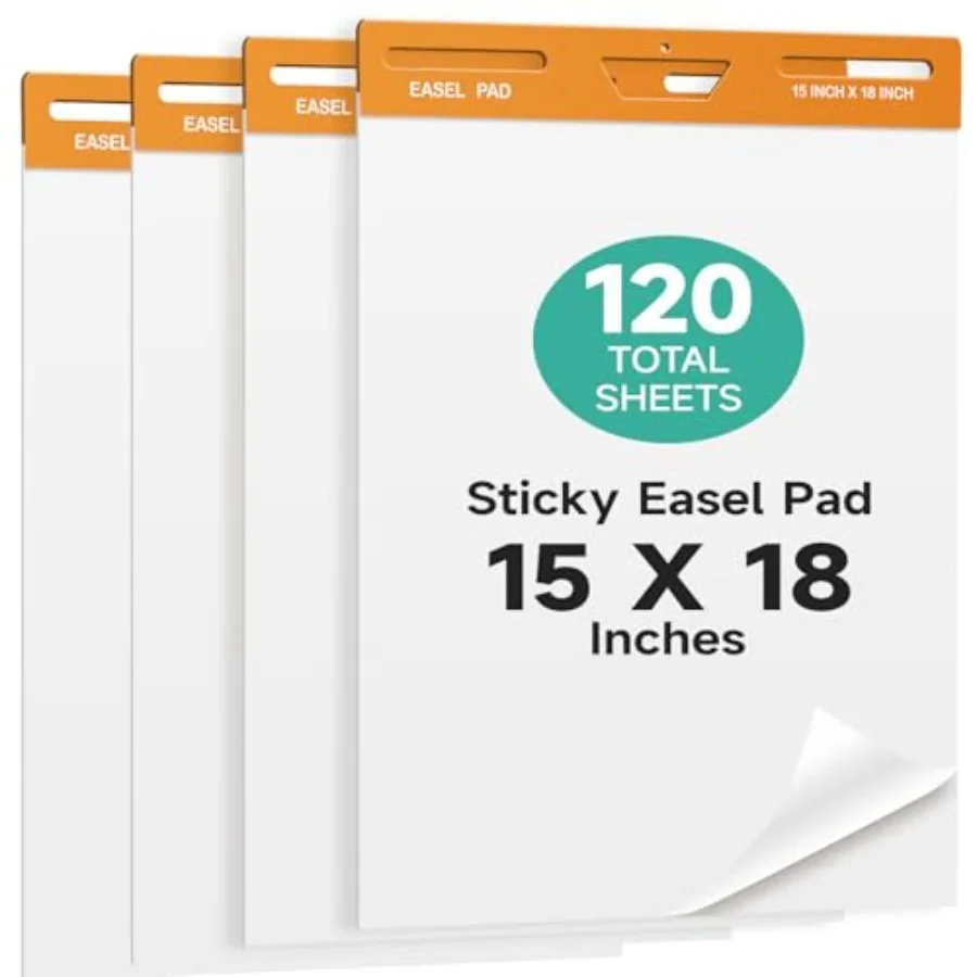 Sticky Easel Pad, Inch Large Self Stick Flip Chart Paper, 30 Sheets/Pad, Anchor Chart Paper for Teachers, Classrooms, Students
Sticky Easel Pad, Inch Large Self Stick Flip Chart Paper, 30 Sheets/Pad, Anchor Chart Paper for Teachers, Classrooms, Students