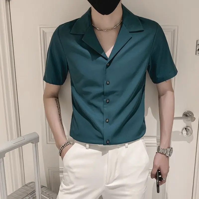 Plain Slim Fit Short Sleeve Button Up Men's Shirt Elegant Aesthetic Summer Male Shirts Sale Casual Normal Korean Popular Clothes
Plain Slim Fit Short Sleeve Button Up Men's Shirt Elegant Aesthetic Summer Male Shirts Sale Casual Normal Korean Popular Clothes
