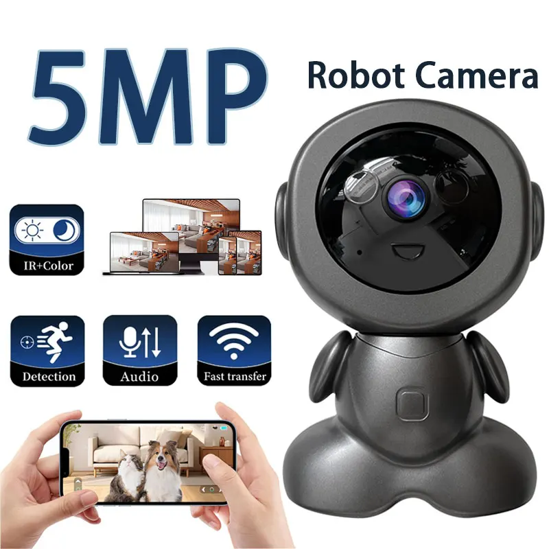 5MP Security Wifi Camera Indoor Baby Monitor Smart Home Surveillance Robot Camera PTZ Auto Tracking Night Vision Pet Monitor
5MP Security Wifi Camera Indoor Baby Monitor Smart Home Surveillance Robot Camera PTZ Auto Tracking Night Vision Pet Monitor