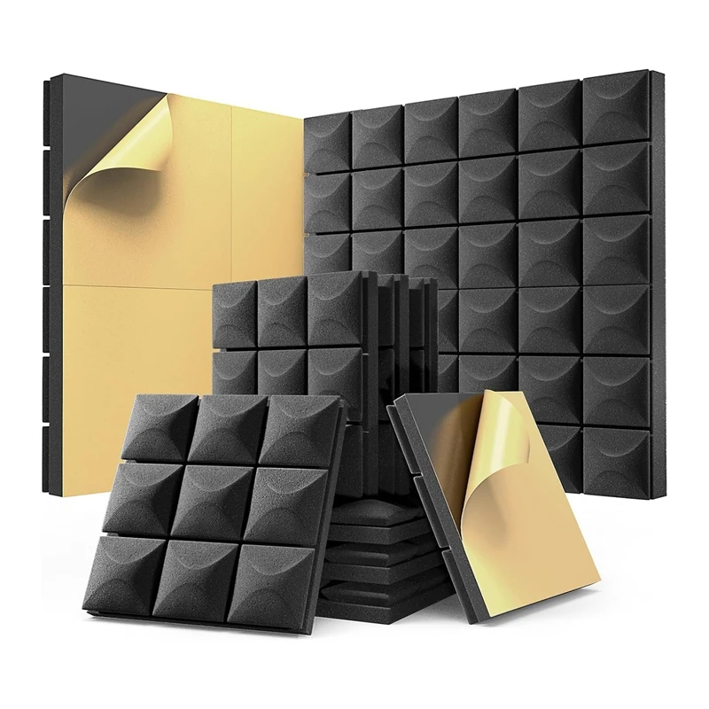 12 Pack Sound Proof Foam Panels With Self-Adhesive, 12 X 12 X 2 Inches Acoustic Panels,Soundproof Wall Panels Easy Install Black
12 Pack Sound Proof Foam Panels With Self-Adhesive, 12 X 12 X 2 Inches Acoustic Panels,Soundproof Wall Panels Easy Install Black