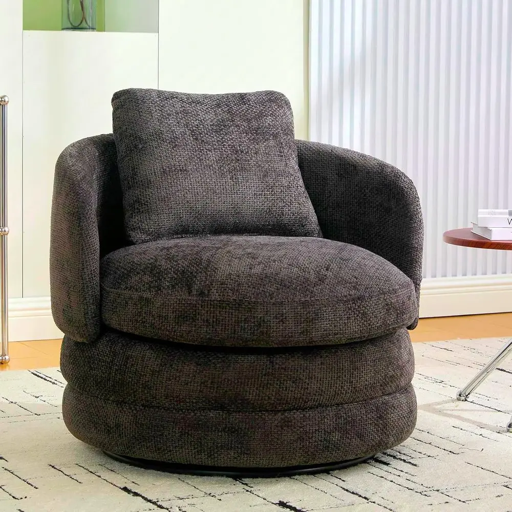 30 Swivel Upholstered Accent Chair, Cozy Chenille Armchair for Living Room, Bedroom, or Hotel Reading Area (Gray, 1-Pack)
30 Swivel Upholstered Accent Chair, Cozy Chenille Armchair for Living Room, Bedroom, or Hotel Reading Area (Gray, 1-Pack)