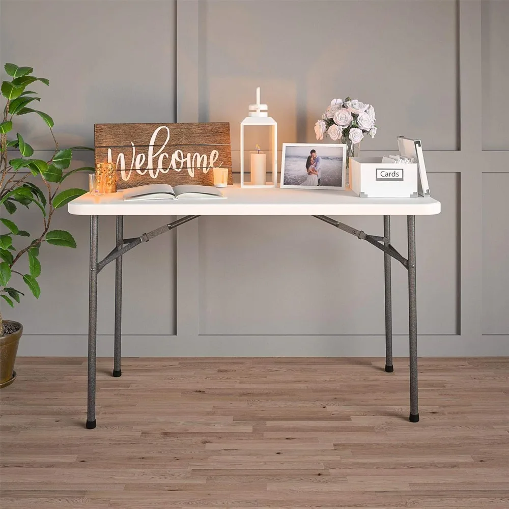 4 ft. Straight Folding Utility Table, White, Indoor & Outdoor, Portable Desk, Camping, Tailgating, & Crafting Table
4 ft. Straight Folding Utility Table, White, Indoor & Outdoor, Portable Desk, Camping, Tailgating, & Crafting Table