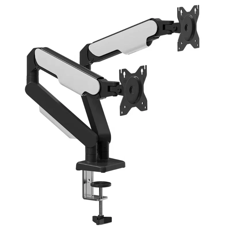 Dual monitor bracket arm height adjustable, gas spring support
Dual monitor bracket arm height adjustable, gas spring support