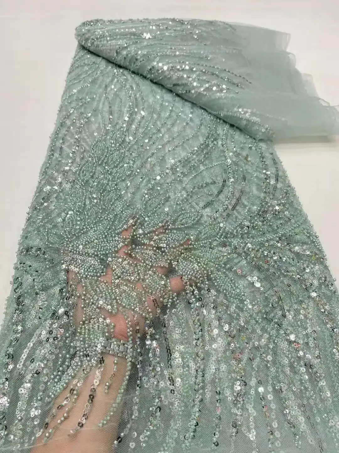 5yards African Nigerian Tulle Lace Fabric Sequins Sewing Guipure Beads Stone Embroidery Dresses High Quality 2025 5Yards
5yards African Nigerian Tulle Lace Fabric Sequins Sewing Guipure Beads Stone Embroidery Dresses High Quality 2025 5Yards