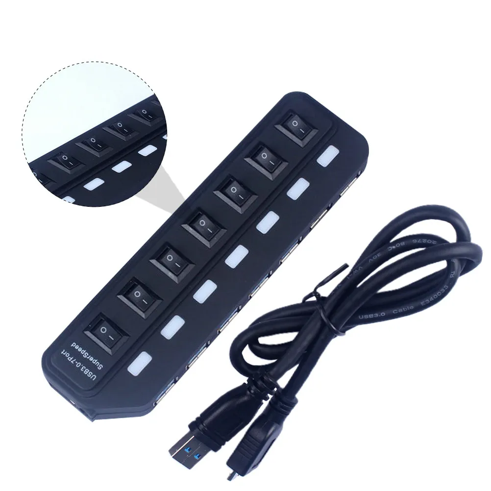 Black Usb3.0 Hub 7 Ports Expansion Dock Holder High- Adapter Converter for Computer Accessories USB Hub
Black Usb3.0 Hub 7 Ports Expansion Dock Holder High- Adapter Converter for Computer Accessories USB Hub