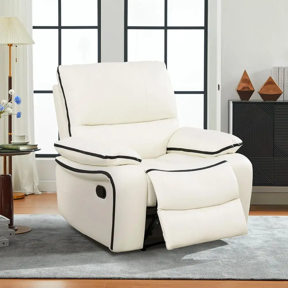 Creamy White Leather Recliner Chair for Living Room, Home Theater, and Lounge
Creamy White Leather Recliner Chair for Living Room, Home Theater, and Lounge