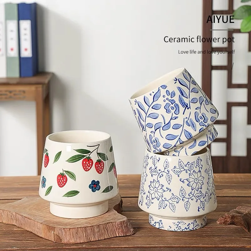 New Chinese Style Classical Flowerpot Blue and White Porcelain Planters for Butterfly Orchid
New Chinese Style Classical Flowerpot Blue and White Porcelain Planters for Butterfly Orchid