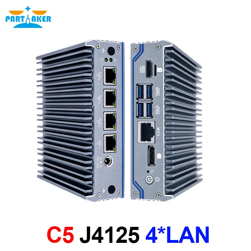 Fanless Soft Router J4125 Quad Core Micro Firewall Appliance 4 Intel Gigabit Mini PC Router DP HD SIM Slot VPN pfSense Firewall
Fanless Soft Router J4125 Quad Core Micro Firewall Appliance 4 Intel Gigabit Mini PC Router DP HD SIM Slot VPN pfSense Firewall