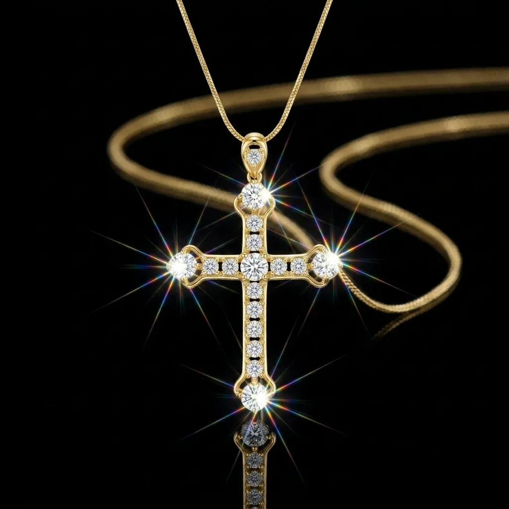 Luxury Full Iced Moissanite Cross Pendant Necklace S925 Silver 18K White/Yellow/Rose Gold Plated 3.7CT Total Moissanite Religiou
Luxury Full Iced Moissanite Cross Pendant Necklace S925 Silver 18K White/Yellow/Rose Gold Plated 3.7CT Total Moissanite Religiou