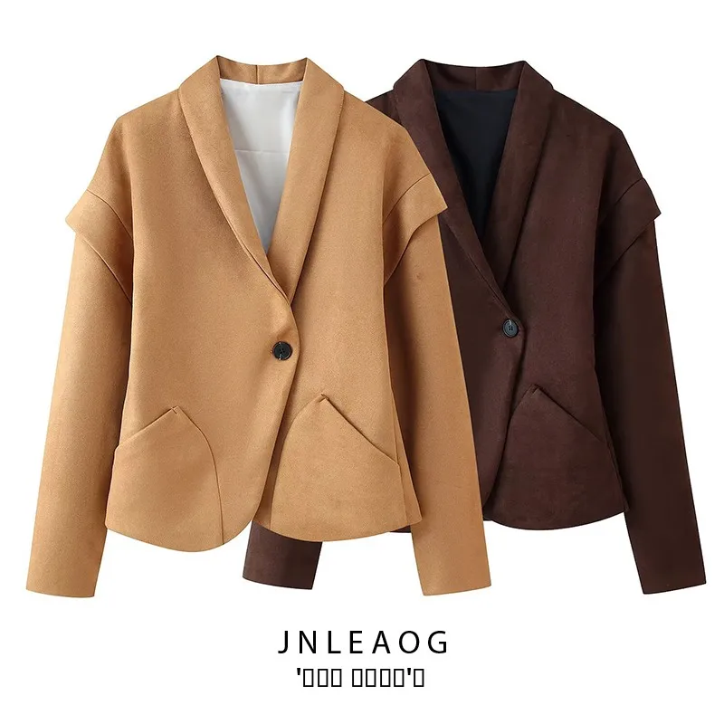 JNLEAOG Faionable Suede Single-Button Design Collar Women's Busin Casual Outerwear Autumn New Sle Versatile
JNLEAOG Faionable Suede Single-Button Design Collar Women's Busin Casual Outerwear Autumn New Sle Versatile