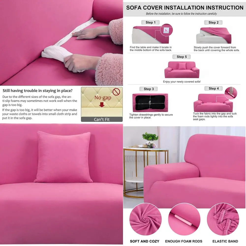 Elastic Polyester Sofa Cover for Loveseat & Armchair, Solid Classic Style, Universal Fit, Includes Pillowcase, Large Fuchsia
Elastic Polyester Sofa Cover for Loveseat & Armchair, Solid Classic Style, Universal Fit, Includes Pillowcase, Large Fuchsia