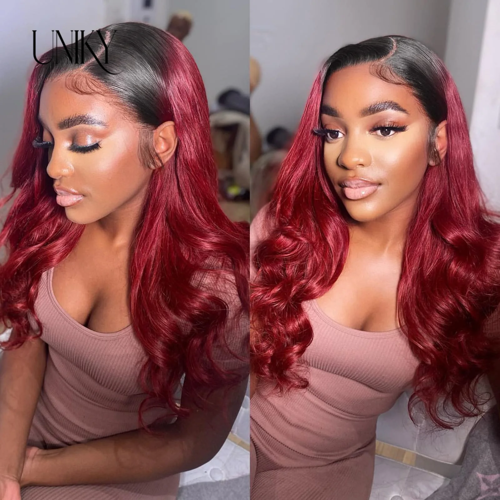 13x4 Loose Body Wave Wig Burgundy Lace Front Human Hair Wig For Women T1B/99j Ombre TwoTone Human Hair Wig Body Wave Frontal Wig
13x4 Loose Body Wave Wig Burgundy Lace Front Human Hair Wig For Women T1B/99j Ombre TwoTone Human Hair Wig Body Wave Frontal Wig