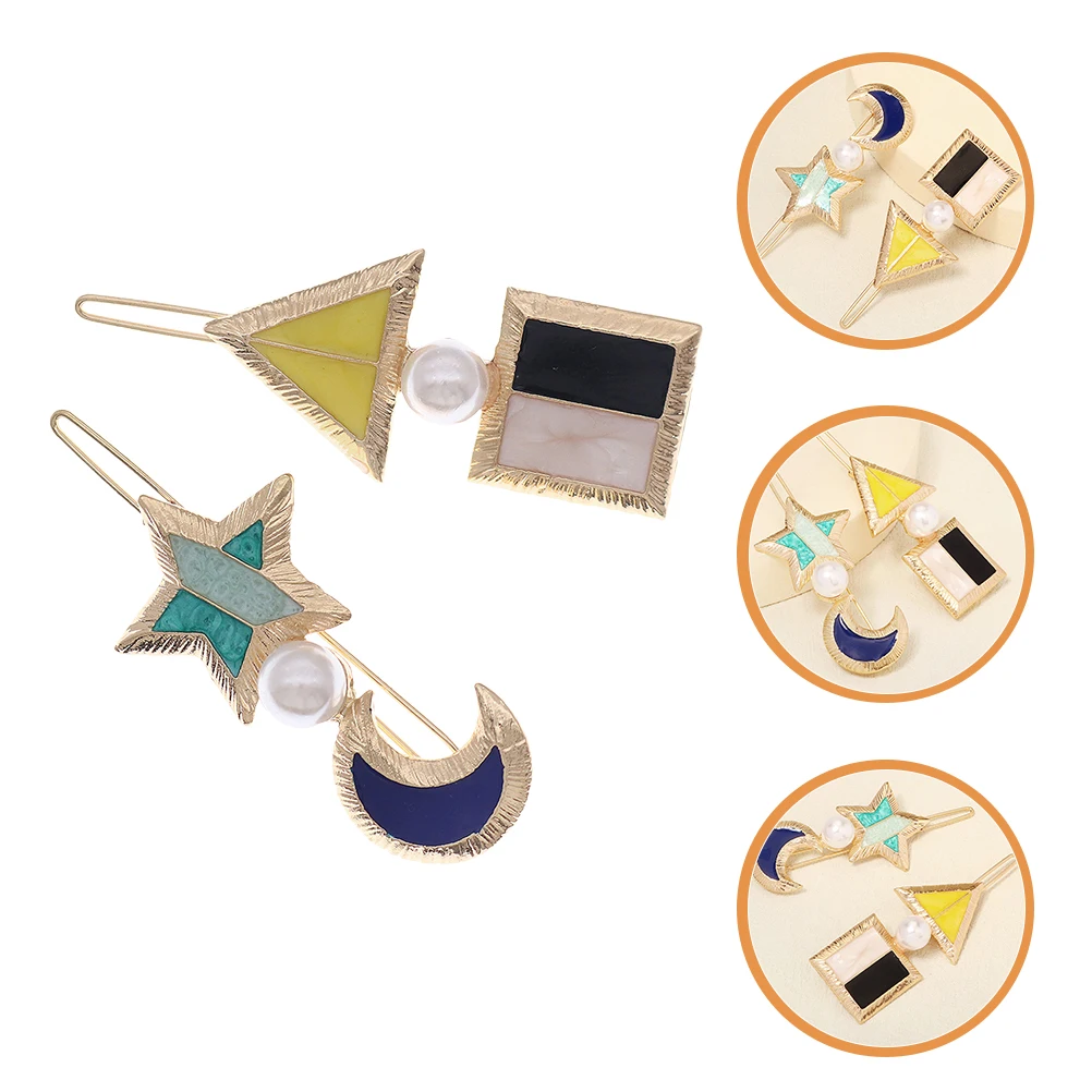 2pcs Geometric Pearl Hair Clip High Grade Accessories Moon Star Clips Barrettes Plastic Pearl Alloy Hairpin Women Teens Hair
2pcs Geometric Pearl Hair Clip High Grade Accessories Moon Star Clips Barrettes Plastic Pearl Alloy Hairpin Women Teens Hair
