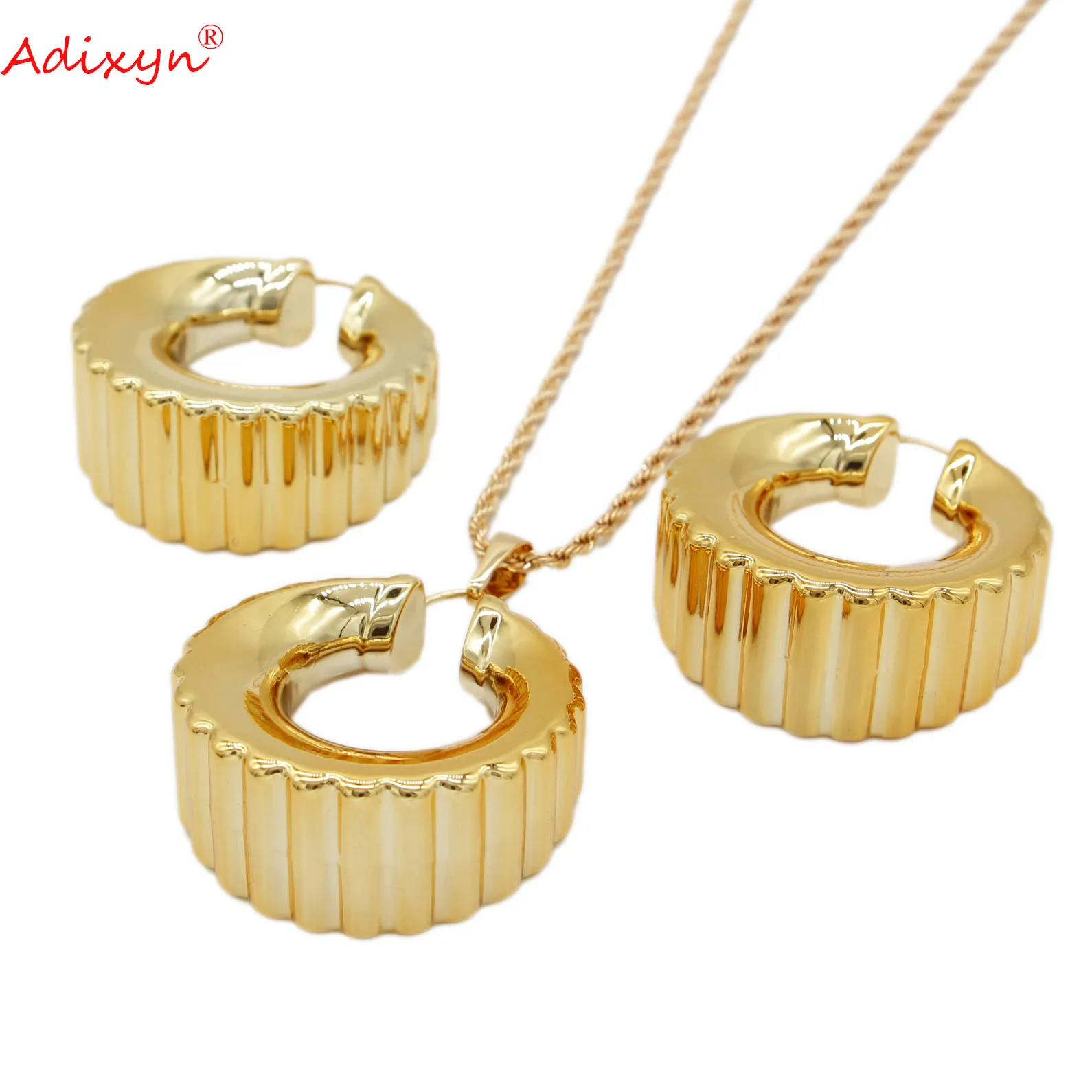 Adixyn High Quality Jewelry Sets For Women Gold Color Earrings Pendant Necklace Brazilian Set For Wedding Party Gifts N08079
Adixyn High Quality Jewelry Sets For Women Gold Color Earrings Pendant Necklace Brazilian Set For Wedding Party Gifts N08079