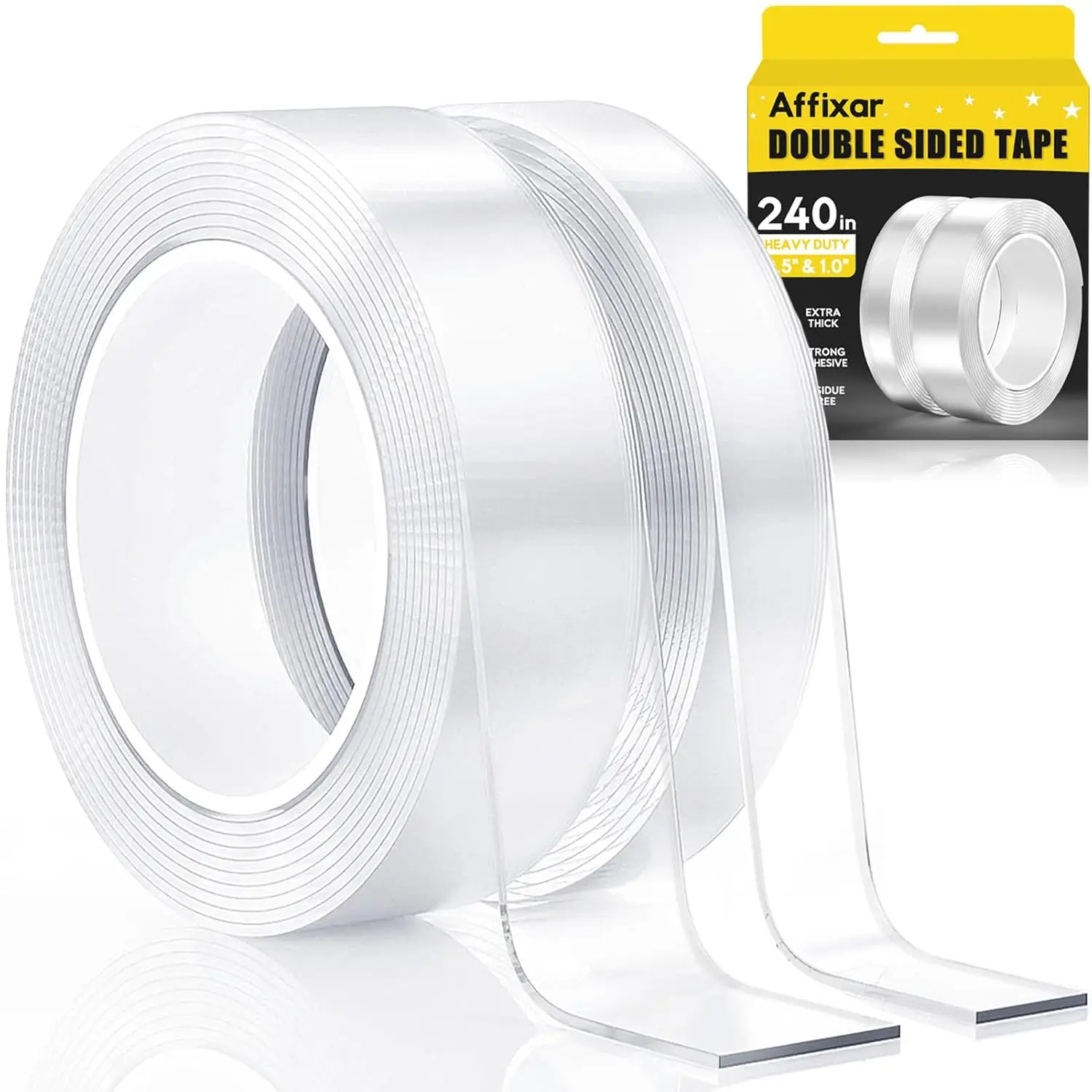 Double Sided Tape Heavy Duty 240" Nano Mounting Tape for Posters Rugs Picture Hanging Wall Decor Office Outdoor Use
Double Sided Tape Heavy Duty 240" Nano Mounting Tape for Posters Rugs Picture Hanging Wall Decor Office Outdoor Use