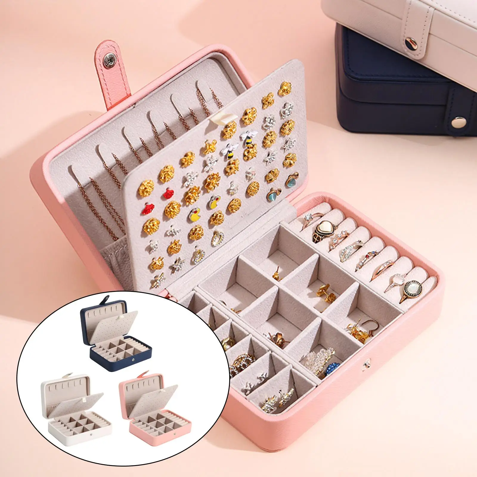 Jewelry Box PU Leather Double Layer Travel Storage Case Exquisite
Jewelry Box PU Leather Double Layer Travel Storage Case Exquisite